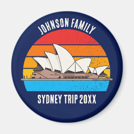 Sydney Opera House Australia Trip Custom Blue Magnet