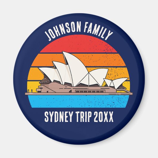 Sydney Opera House Australia Trip Custom Blue Magnet (Vorne)