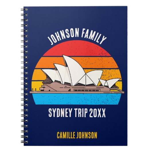 Sydney Opera House Australia Trip Custom Blue Notizblock (Vorderseite)