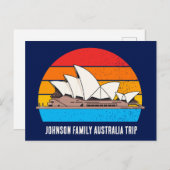 Sydney Opera House Australia Trip Custom Blue Postkarte (Vorne/Hinten)