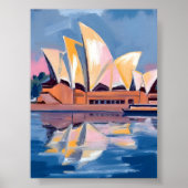 Sydney Opera House Australien Aquarell Poster (Vorne)
