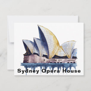 Sydney Opera House Australien Aquarell Postkarte