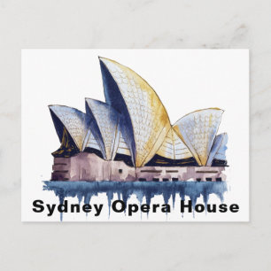 Sydney Opera House Australien Aquarell Postkarte