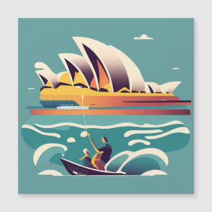 Sydney Opera House Australien Gemälde Souvenir Magnetkarte