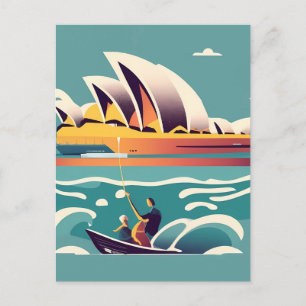 Sydney Opera House Australien Gemälde Souvenir Postkarte