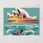 Sydney Opera House Australien Gemälde Souvenir Postkarte (Rückseite)