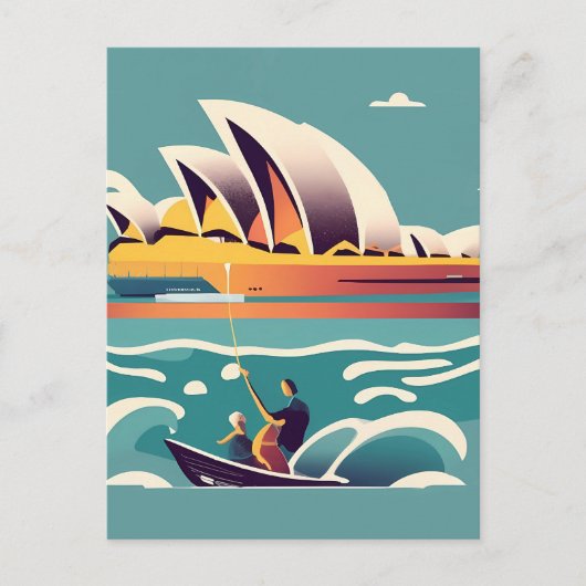 Sydney Opera House Australien Gemälde Souvenir Postkarte (Vorderseite)