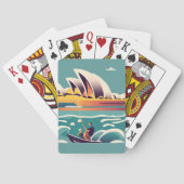 Sydney Opera House Australien Gemälde Souvenir Spielkarten (Rückseite)