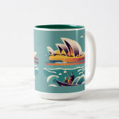 Sydney Opera House Australien Gemälde Souvenir Zweifarbige Tasse (VorderseiteRechts)