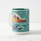 Sydney Opera House Australien Gemälde Souvenir Zweifarbige Tasse (Vorderseite Links)