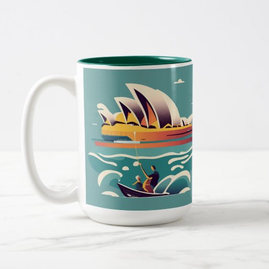 Sydney Opera House Australien Gemälde Souvenir Zweifarbige Tasse (Links)