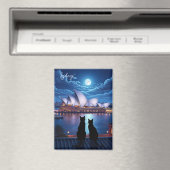 Sydney Opera House Australien Katzen in der Nacht Magnet (In Situ (Geschirrspüler))