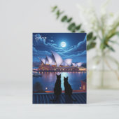 Sydney Opera House Australien Katzen in der Nacht Postkarte (Stehend Vorderseite)