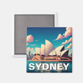 Sydney Opera House Australien Seitenansicht Magnet (Vorderseite/Rückseite)