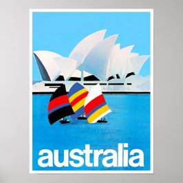 Sydney Opera House Australien Vintage Reise Poster