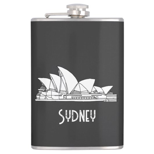 Sydney Opera House Australien zeichne Souvenir Flachmann (Vorderseite)