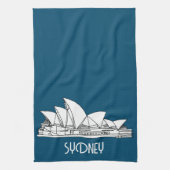 Sydney Opera House Australien zeichne Souvenir Geschirrtuch (Vertikal)