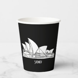 Sydney Opera House Australien zeichne Souvenir Pappbecher