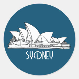 Sydney Opera House Australien zeichne Souvenir Runder Aufkleber