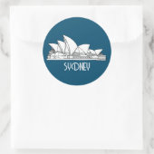 Sydney Opera House Australien zeichne Souvenir Runder Aufkleber (Tasche)