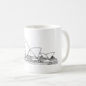 Sydney Opera House Australien zeichnend Skizze Kaffeetasse (VorderseiteRechts)