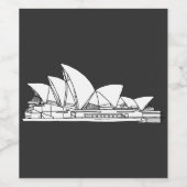 Sydney Opera House Australien zeichnend Skizze Weinetikett (Einzelnes Label)
