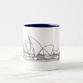 Sydney Opera House Australien zeichnend Skizze Zweifarbige Tasse (Mittel)