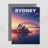 Sydney Opera House Australische Sonnenuntergangsbr Postkarte (Vorne/Hinten)