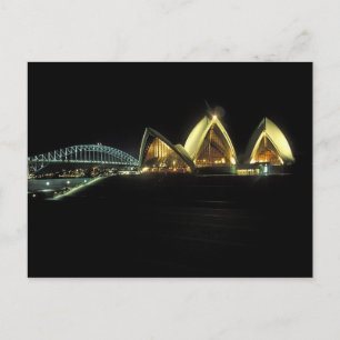 Sydney Opera House bei Nacht, New South Wales, 2 Postkarte