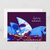 Sydney Opera House bunt Australien Postkarte (Vorne/Hinten)