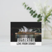 Sydney Opera House by Night Liebe aus Australien Postkarte (Stehend Vorderseite)