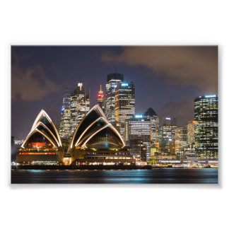 Sydney Opera House & Cityscape am Abend, Australie Fotodruck
