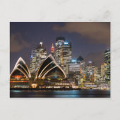 Sydney Opera House & Cityscape am Abend, Australie Postkarte (Vorderseite)