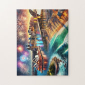 Sydney Opera House Fireworks Harbour Bridge Night Puzzle (Vertikal)