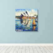 Sydney Opera House Hafen Segeln Gespannte Leinwand (Insitu (Holzboden))