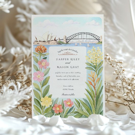 Sydney Opera House Harbour Bridge Wedding Einladung