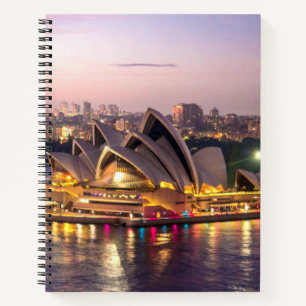 Sydney Opera House im Abend Notizblock
