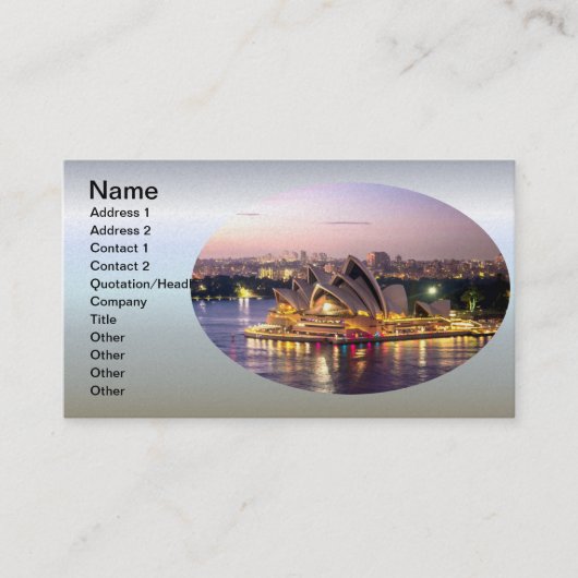 Sydney Opera House im Abend Visitenkarte (Vorderseite)