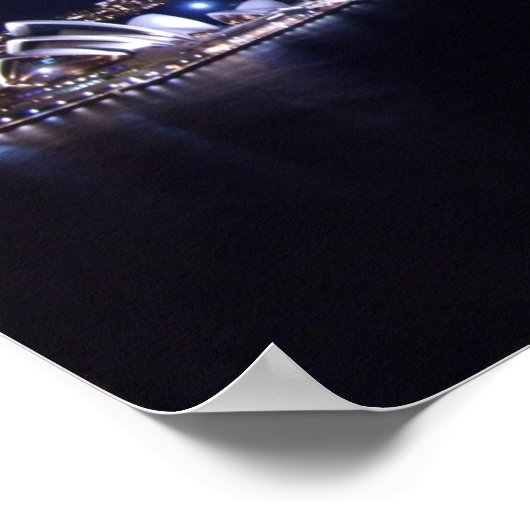 Sydney Opera House in Night Poster (Ecke)