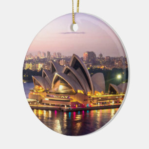 Sydney Opera House in the Evening Keramik Ornament