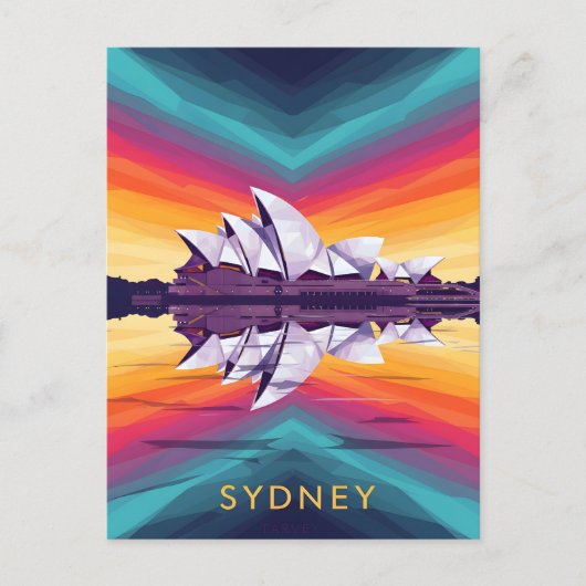 Sydney Opera House – Lebendige Wasserfront-Reflexi Postkarte (Vorderseite)