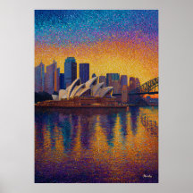 Sydney Opera House Pointillismus-Skyline-Kunst