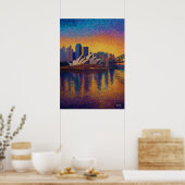 Sydney Opera House Pointillismus-Skyline-Kunst Poster (Küche)