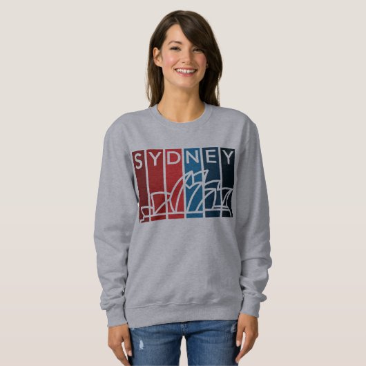 Sydney Opera House Shades of Red and Blue Sweatshirt (Vorne ganz)