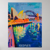 Sydney Opera House und Harbour Bridge in Fauvist Poster (Vorne)