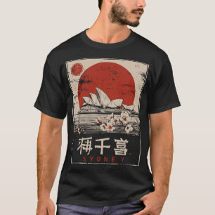 Sydney Opera House Vintag Sunset Harbour Art T-Shirt