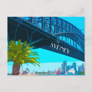 Sydney Opera House Vintage Wandern neben dem Wasse Postkarte