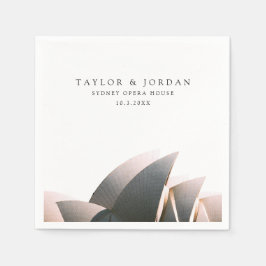 Sydney Opera House Wedding Custom Cocktail Napkin Serviette