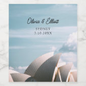 Sydney Opera House Wedding Personalized Wine Label Weinetikett (Einzelnes Label)