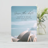 Sydney Opera House Wedding Save the Date Einladung (Stehend Vorderseite)